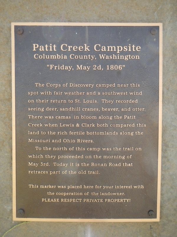 Patit Creek Campsite Marker image. Click for full size.