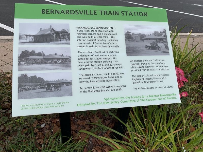 Bernardsville Train Station Marker image. Click for full size.