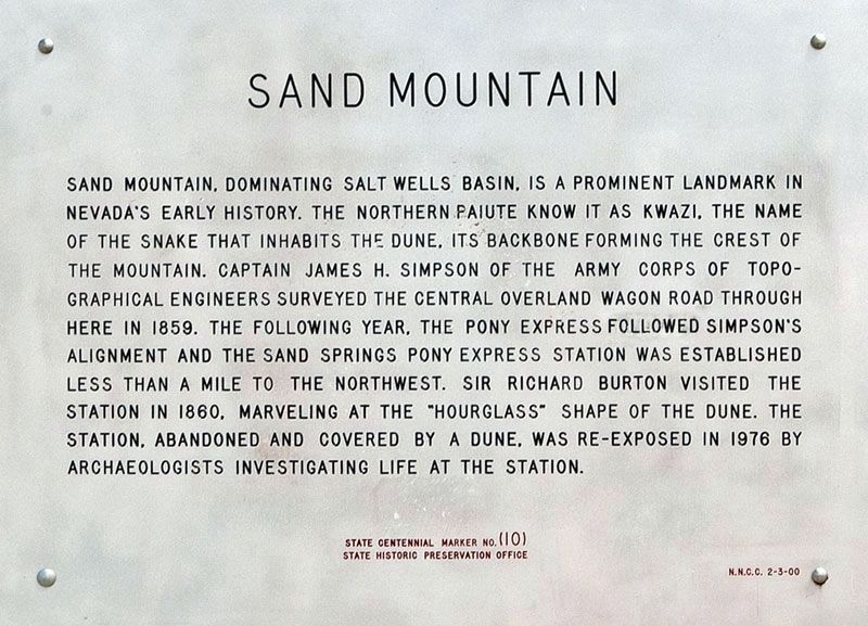 Sand Mountain Marker image. Click for full size.