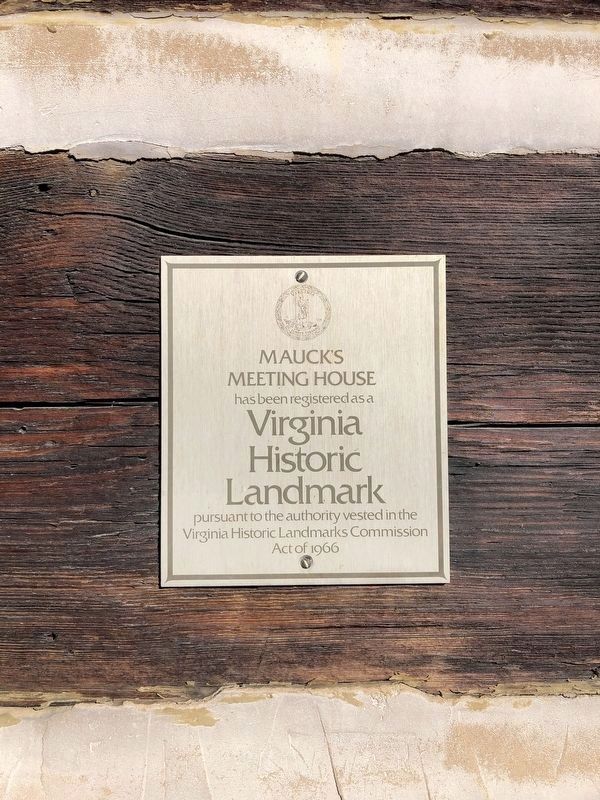 Virginia Historic Landmark plaque on the meeting house image. Click for full size.