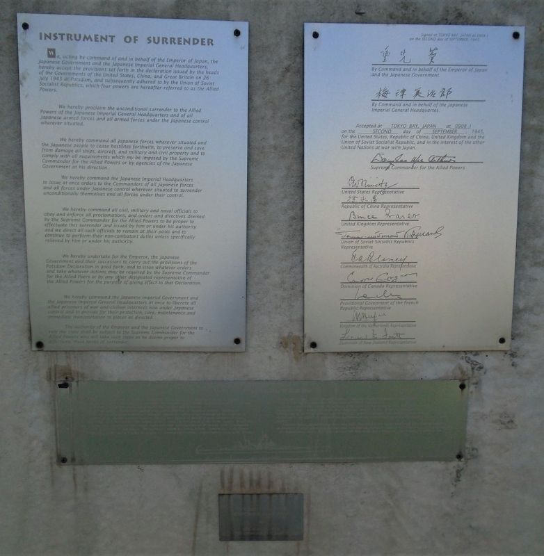 Instrument of Surrender Markers image. Click for full size.