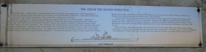 The End of the Second World War Marker image. Click for full size.