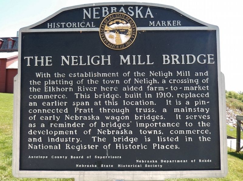 The Neligh Mill Bridge Marker image. Click for full size.