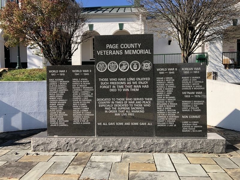 Page County Veterans Memorial image. Click for full size.
