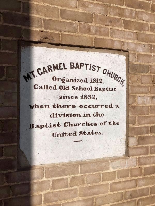 Mt. Carmel Baptist Church Tablet to the Right of the Door image. Click for full size.
