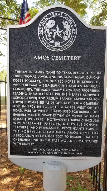 Amos Cemetery Marker image. Click for full size.