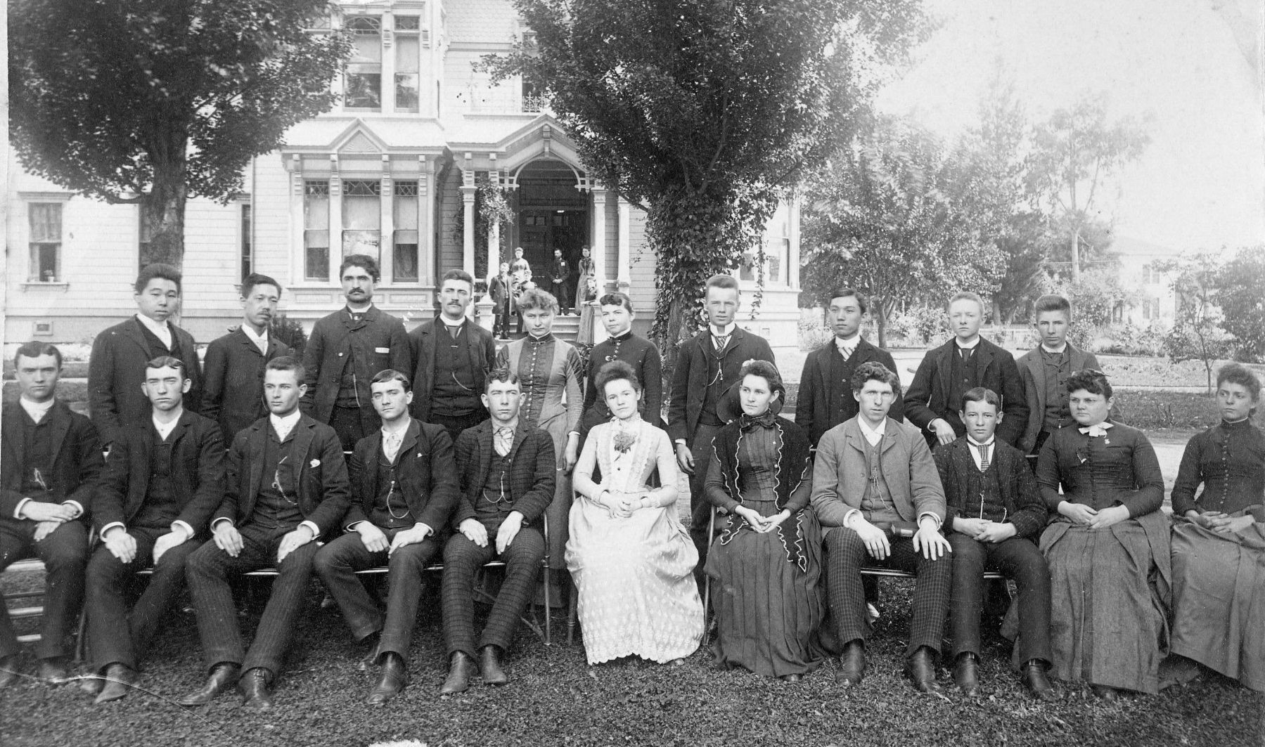 California Wesleyan College class of 1889, Santa Clara CA. image. Click for full size.