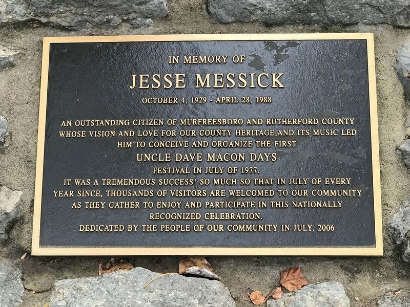 In Memory of Jesse Messick Marker image. Click for full size.