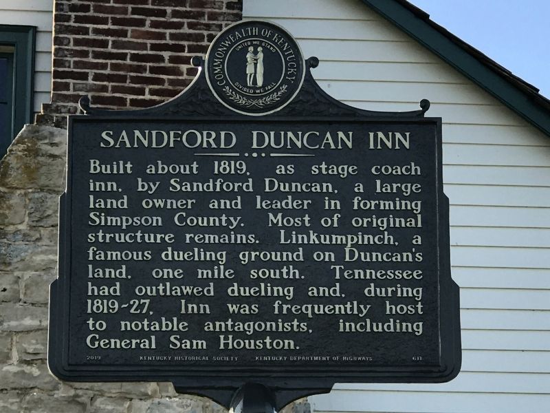 Sandford Duncan Inn Marker image. Click for full size.