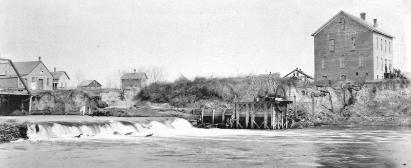 Marker detail: Neligh Mill and Brush Dam (<i>1884</i>) image. Click for full size.