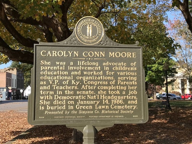Carolyn Conn Moore Marker (Side 2) image. Click for full size.