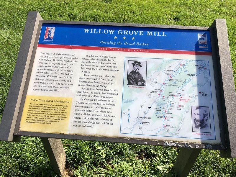 Willow Grove Mill Marker. Click for full size. Willow Grove Mill Marker image. Click for full size.