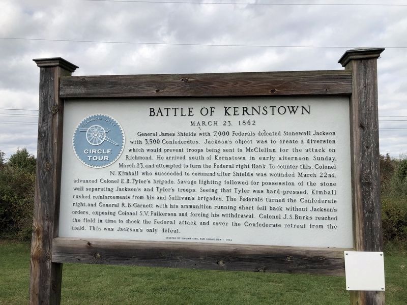 Battle of Kernstown Marker image. Click for full size.