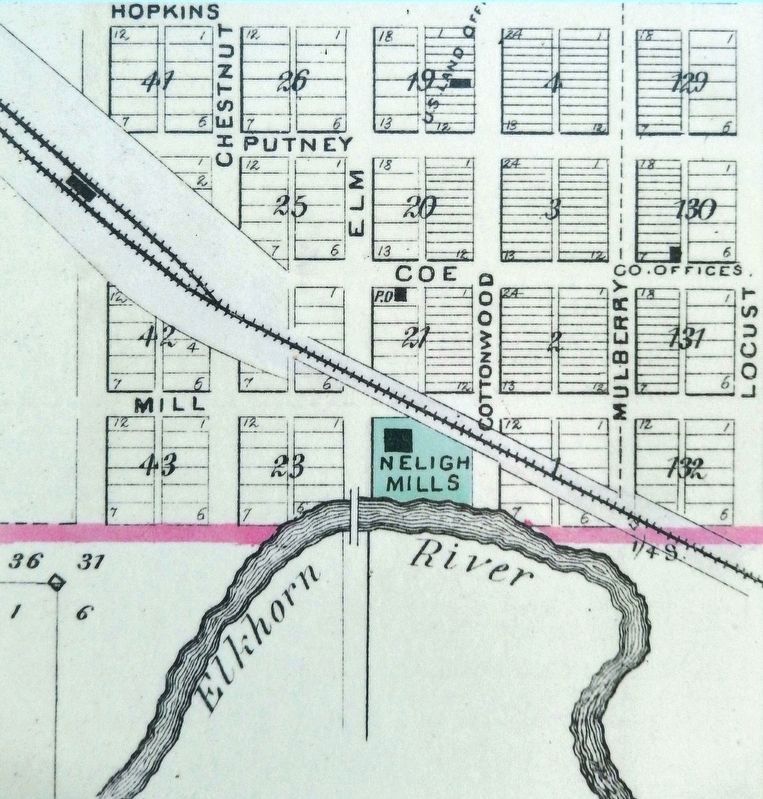 Marker detail: Early 1880s Plat Map image. Click for full size.