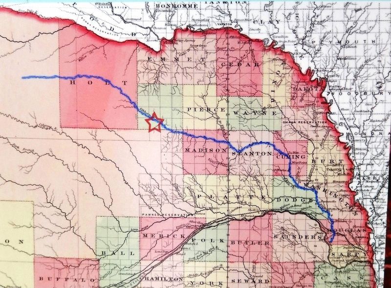 Marker detail: 1867 Nebraska Map image. Click for full size.
