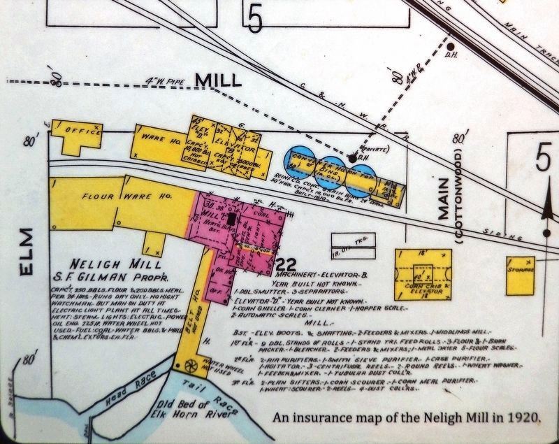 Marker detail: Insurance map of the Neligh Mill (<i>1920</i>) image. Click for full size.
