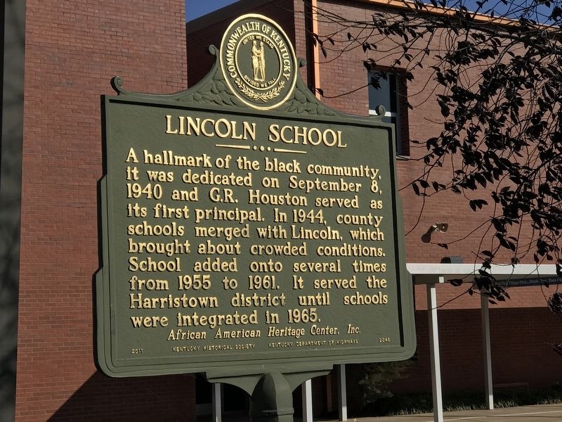 Lincoln School Marker (Side 1) image. Click for full size.