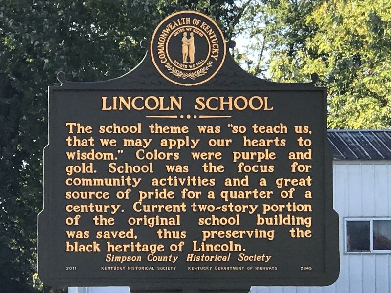Lincoln School Marker (Side 2) image. Click for full size.