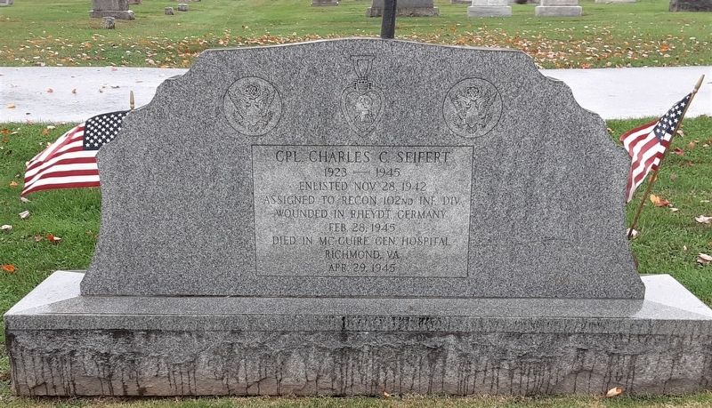 Cpl. Charles C. Seifert Monument image. Click for full size.