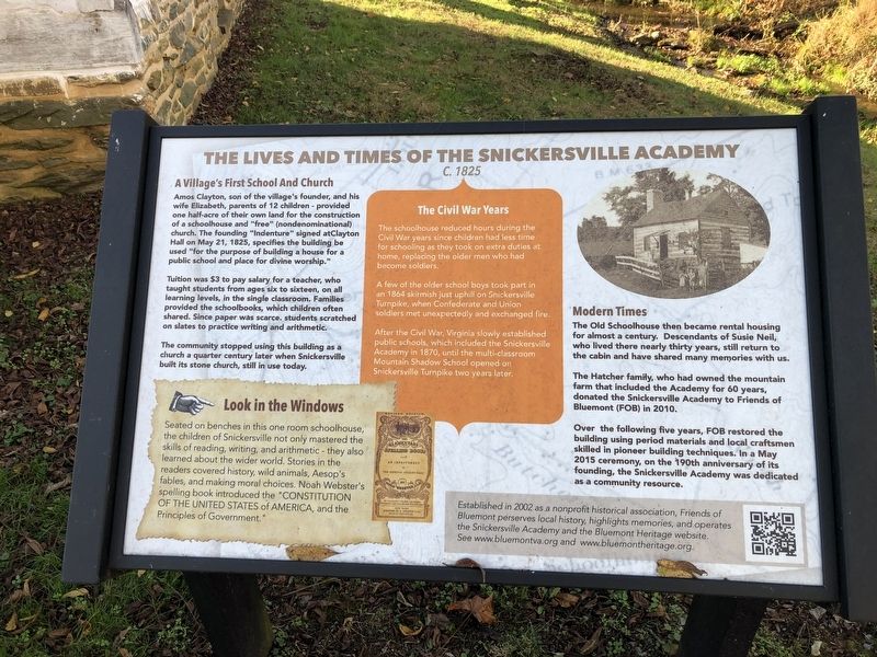 The Lives And Times Of The Snickersville Academy Marker image. Click for full size.