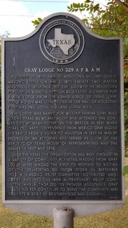 Gray Lodge No. 329, A.F.& A.M. Marker. Click for full size. Gray Lodge No. 329, A.F.& A.M. Marker image. Click for full size.