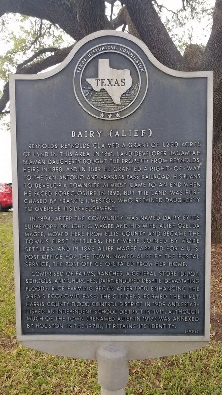 Dairy (Alief) Marker image. Click for full size.