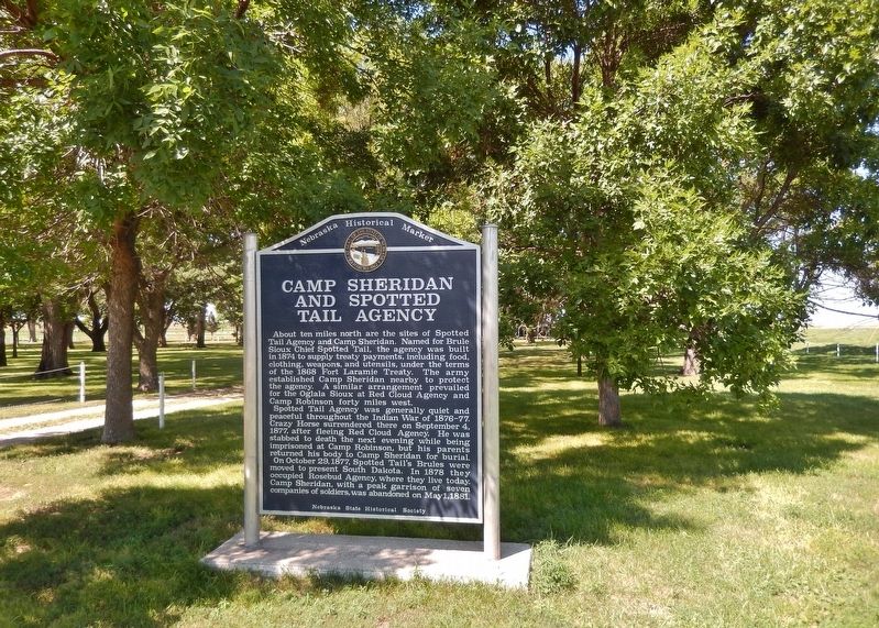 Camp Sheridan and Spotted Tail Agency Marker image. Click for full size.