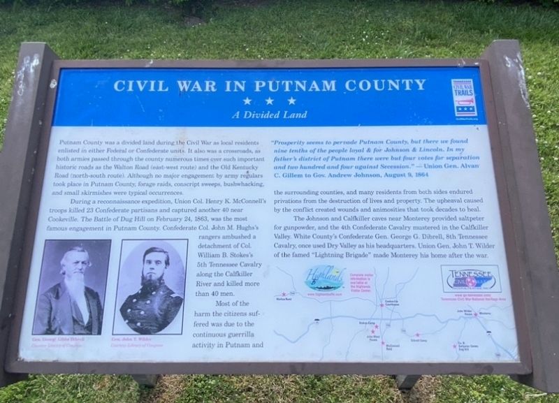 Civil War in Putnam County-A Divided Land Marker image. Click for full size.