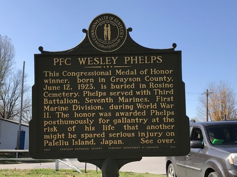 PFC Wesley Phelps Marker image. Click for full size.