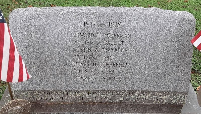 War Memorial World War I Honored Dead. Click for full size. War Memorial World War I Honored Dead image. Click for full size.