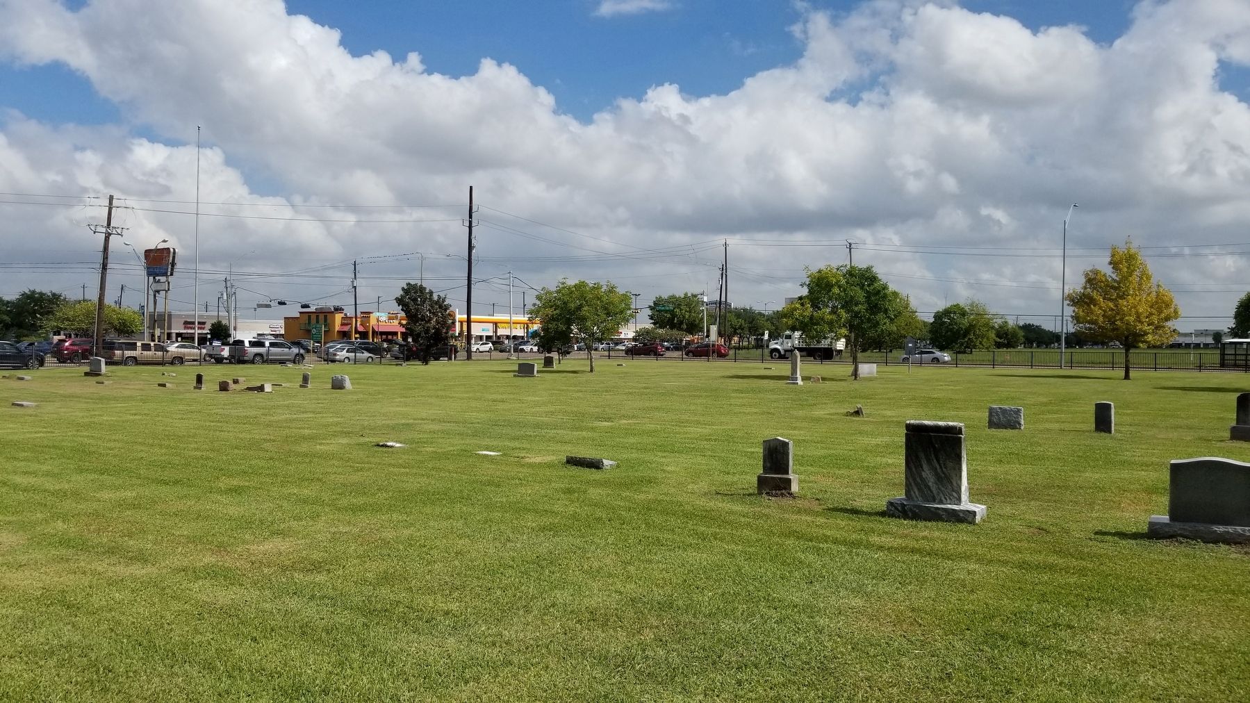 The view of the Alief Cemetery looking toward the street. image. Click for full size.