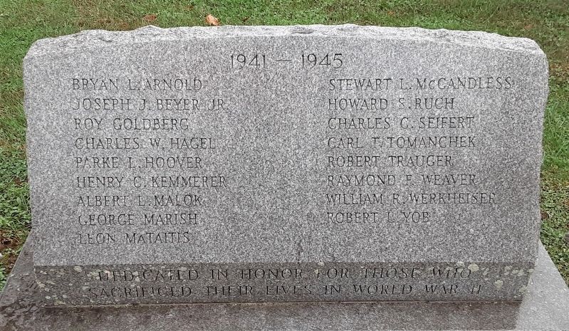 War Memorial WWII Honored Dead. Click for full size. War Memorial WWII Honored Dead image. Click for full size.