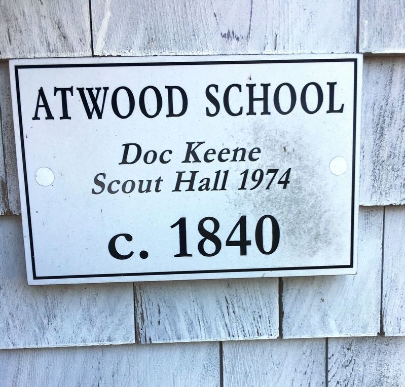 Atwood School plaque on the schoolhouse image. Click for full size.