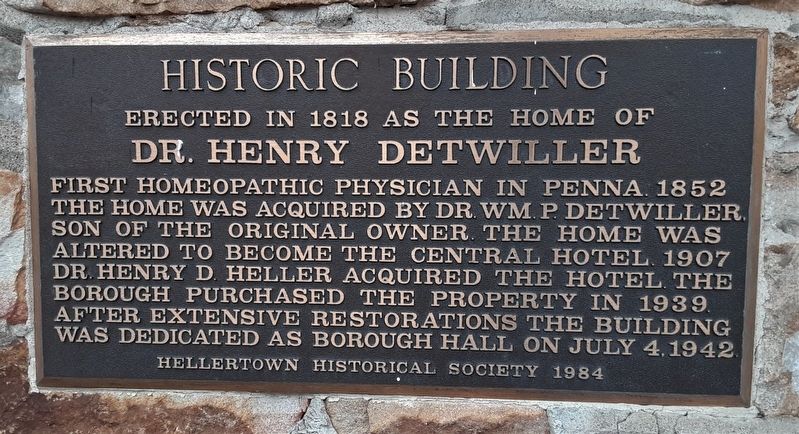 Dr. Henry Detwiller Building Marker image. Click for full size.