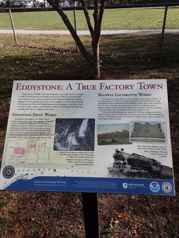 Eddystone: A True Factory Town Marker image. Click for full size.