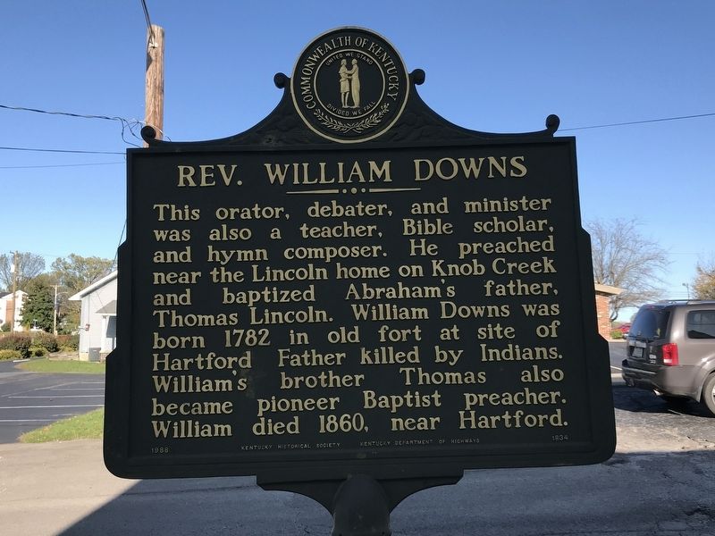 Rev. William Downs Marker image. Click for full size.