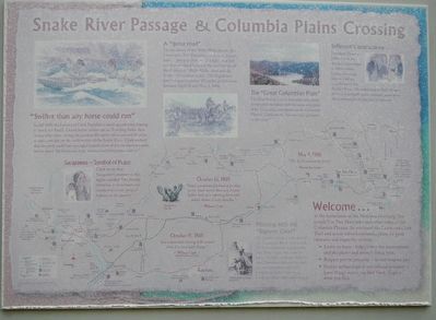 Snake River Passage & Columbia Plains Crossing Marker. Click for full size. Snake River Passage & Columbia Plains Crossing Marker image. Click for full size.