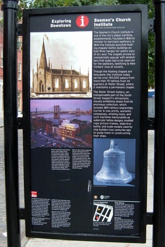 Seaman’s Church Institute wayside, "Exploring Downtown" version.. Click for full size. Seaman’s Church Institute wayside, "Exploring Downtown" version. image. Click for full size.