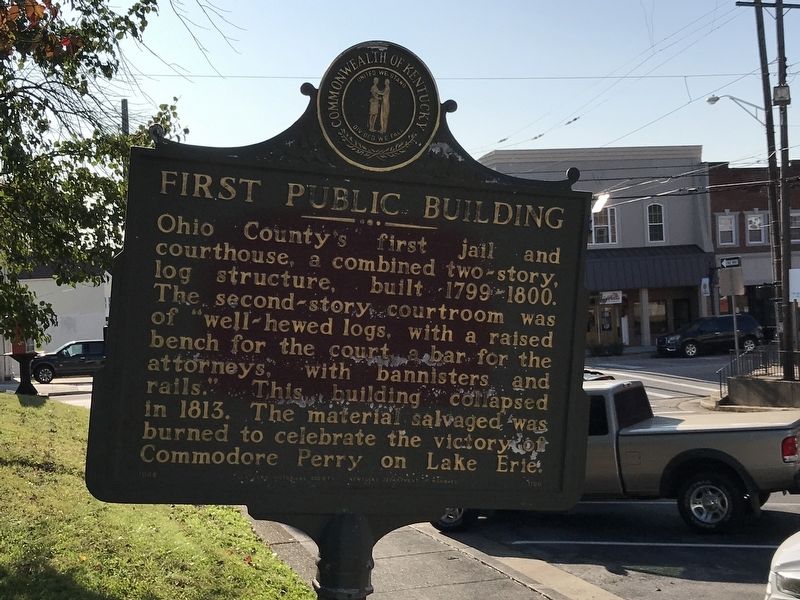 First Public Building Marker image. Click for full size.