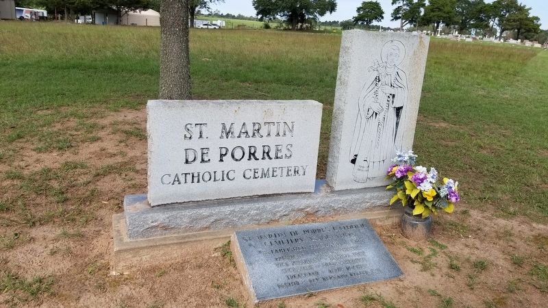 St. Martin de Porres Catholic Cemetery sign image. Click for full size.