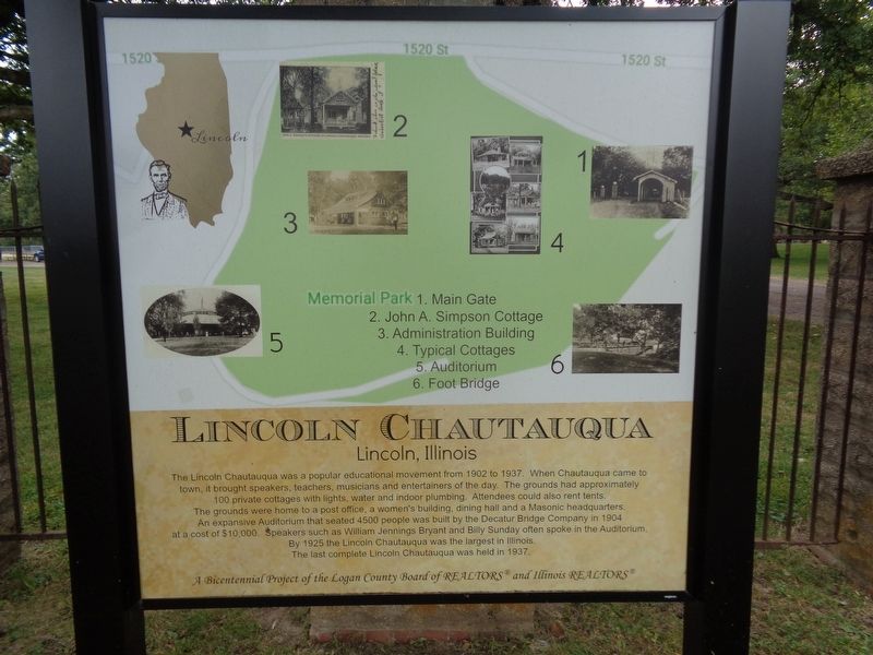 Lincoln Chautauqua Marker. Click for full size. Lincoln Chautauqua Marker image. Click for full size.
