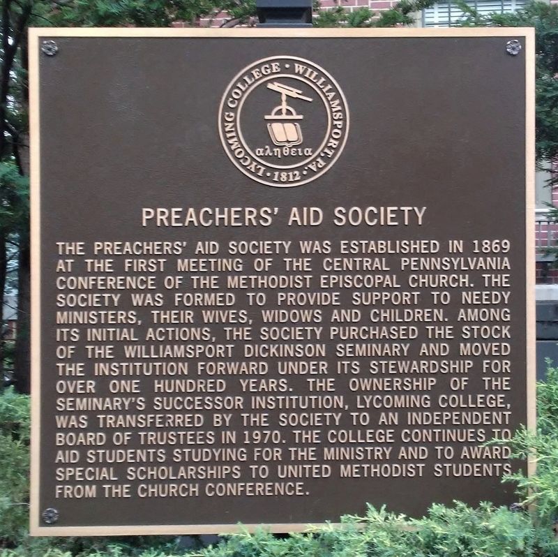 Preachers' Aid Society Marker image. Click for full size.