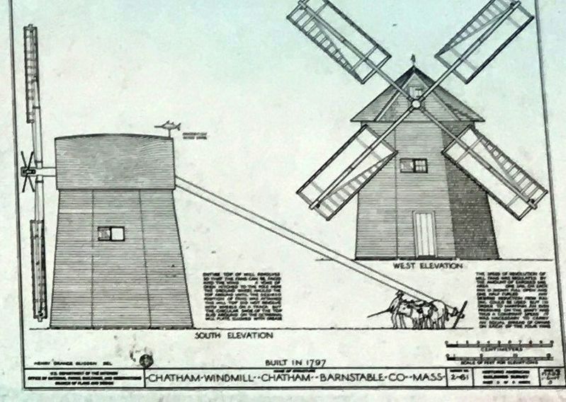 Marker photo: Architectural Diagram of the Godfrey Windmill image. Click for full size.