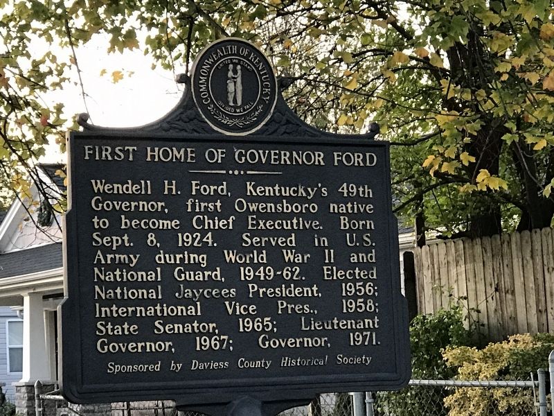 First Home of Governor Ford Marker image. Click for full size.