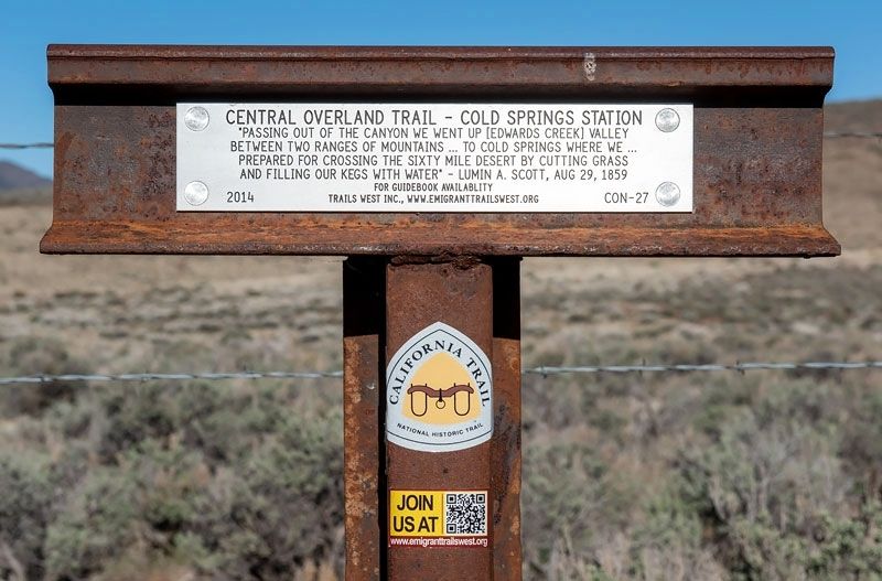 Central Overland Trail - Cold Springs Station Marker image. Click for full size.