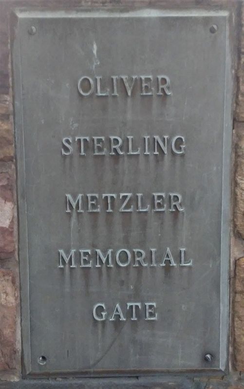Oliver Sterling Metzler Memorial Gate Column Marker image. Click for full size.