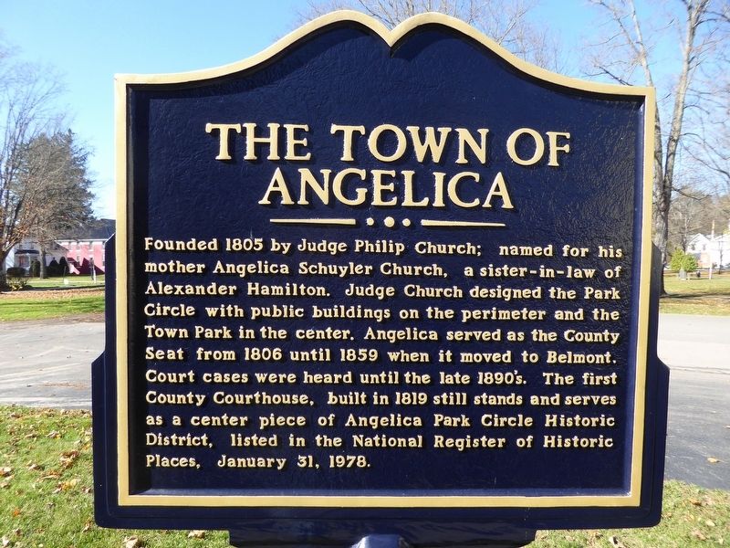 The Town of Angelica Marker image. Click for full size.