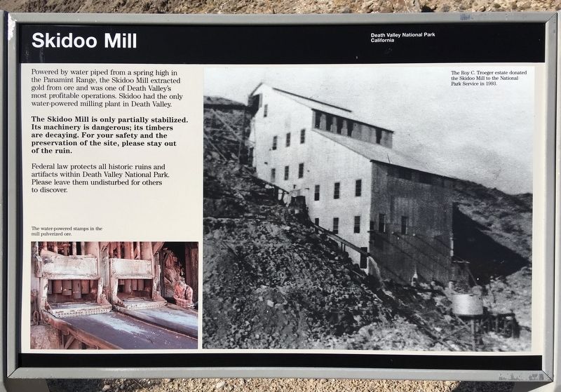 Skidoo Mill Marker. Click for full size. Skidoo Mill Marker image. Click for full size.