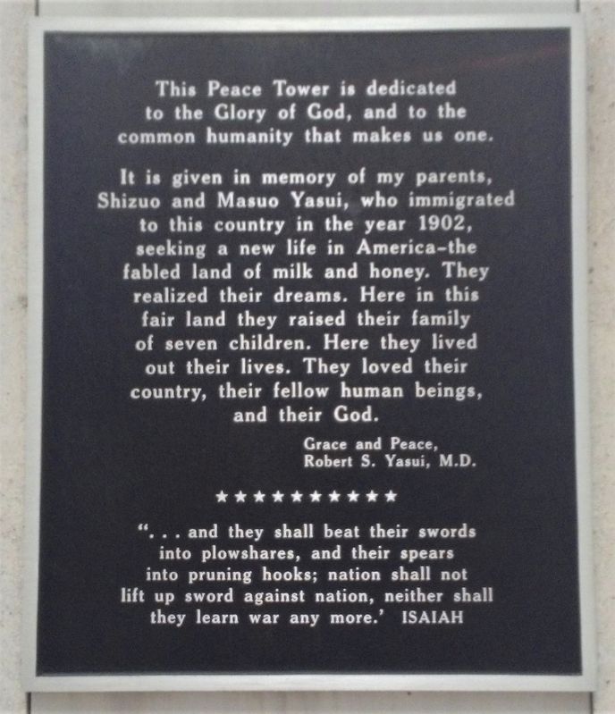 Peace Tower Marker image. Click for full size.