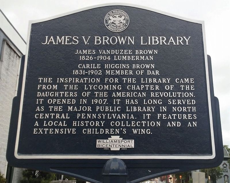 James V. Brown Library Marker image. Click for full size.